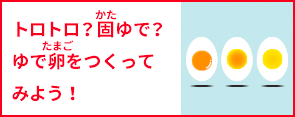 トロトロ？固ゆで？ゆで卵を作ってみよう！