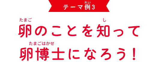 テーマ例3 卵のことを知って卵博士になろう！