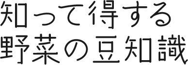 知って得する野菜の豆知識