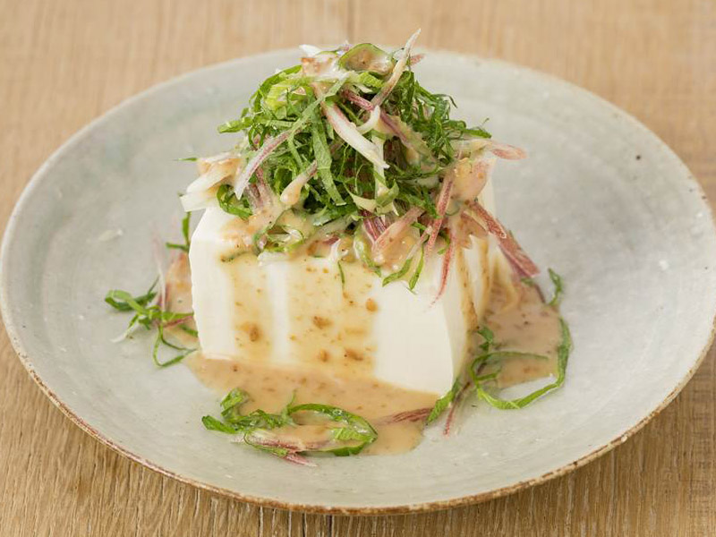 Snack Tofu with Deep-Roasted Sesame Dressing