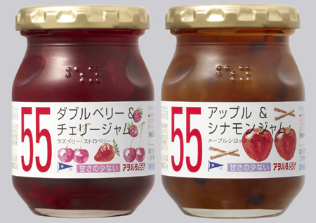 「ダブルベリー&チェリージャム(ラズベリー・ストロベリー)」「アップル&シナモンジャム(メープルシロップ・レーズン入り)」