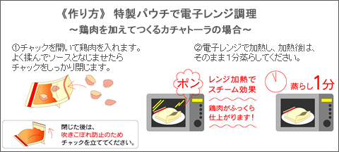 《作り方》　特製パウチで電子レンジ調理