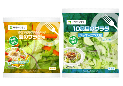 お家で作るごちそうサラダ　夏のサラダ用と10品目のサラダ　ズッキーニや大根写真